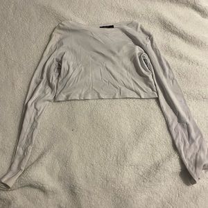 white cropped long sleeve